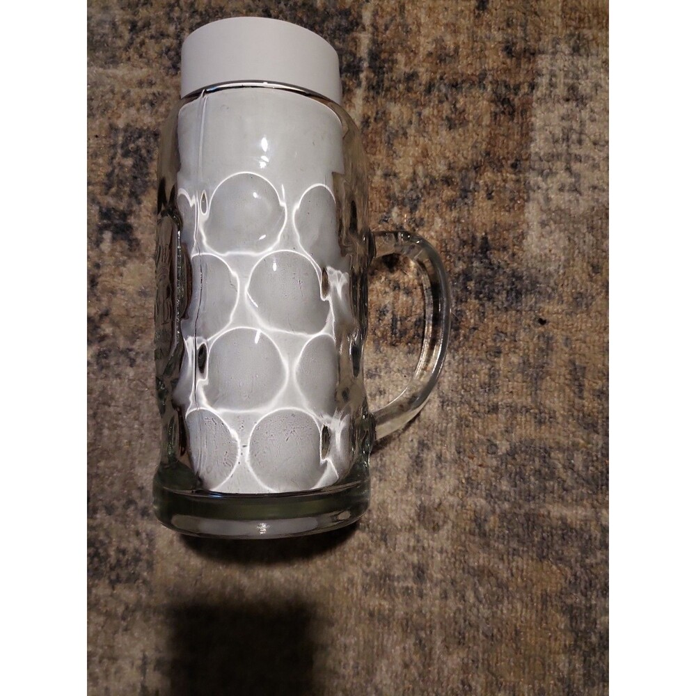 Vintage 1964 Hofbrauhaus Munchen 1L Glass Beer Stein Mug Rastal Germany Dimpled - Picture 3 of 9